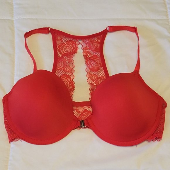Jessica Simpson beautiful red lacy racer back claps in front bra sz: 34C NWOT - Picture 4 of 6